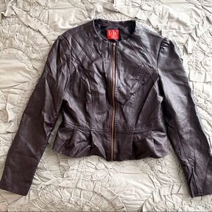 Purple Faux Leather Jacket